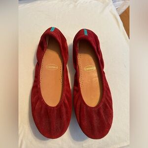 Red Suede Tieks flats